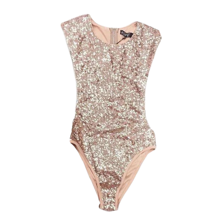 Maillot de Bain Pailleté Beige