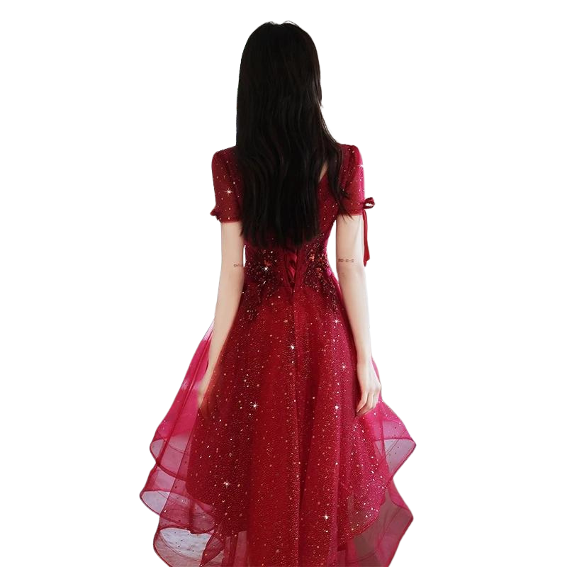 Robe Rouge Paillette Tulle