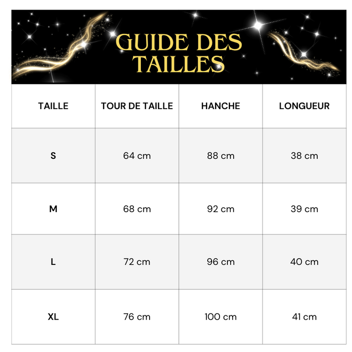 Tableau Tailles Mini Jupe Paillette