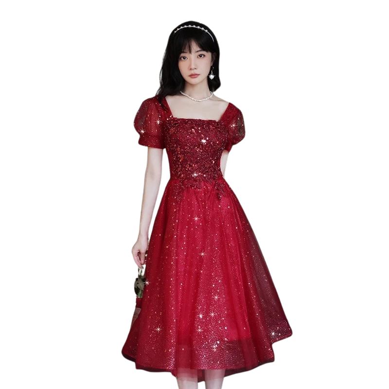 Robe Rouge Paillette Tulle