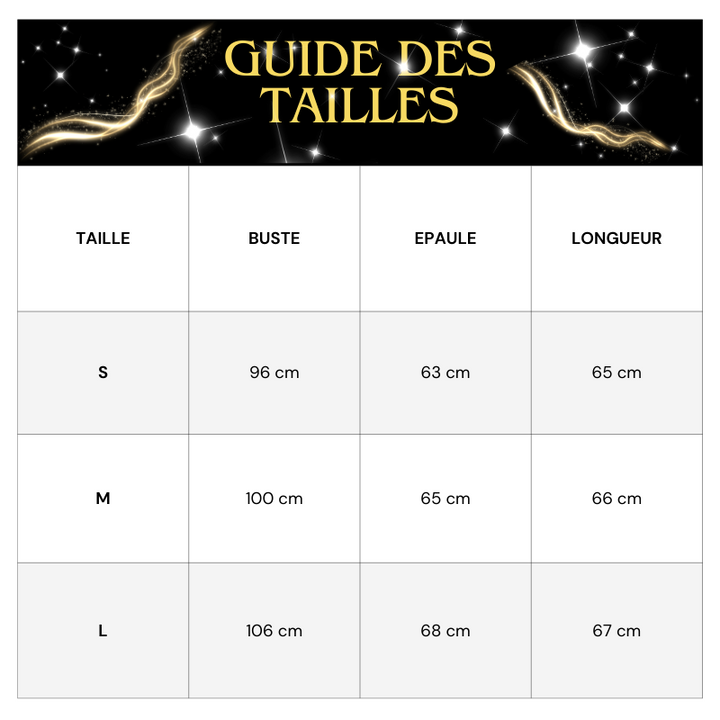 Tableau Tailles Pull Paillettes 