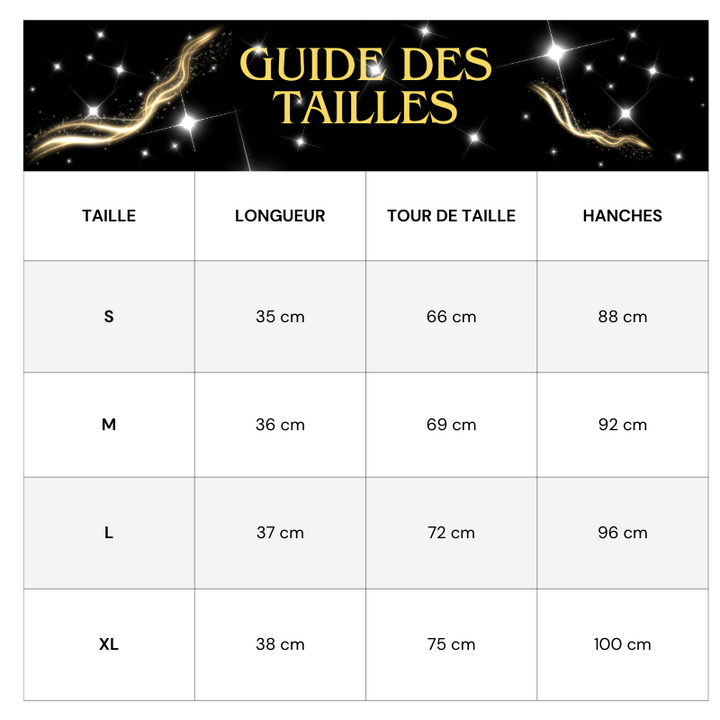 Tableau Tailles Jupe Courte Paillette