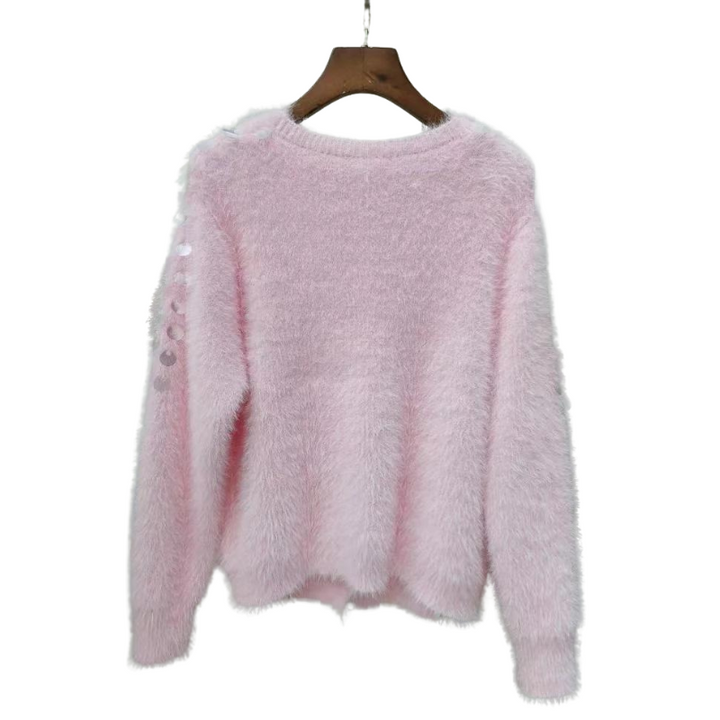 Cardigan Grosse Paillette Femme rose
