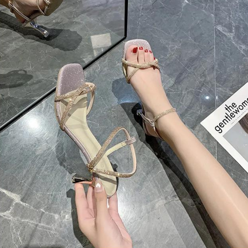 Sandale a talon paillette sales