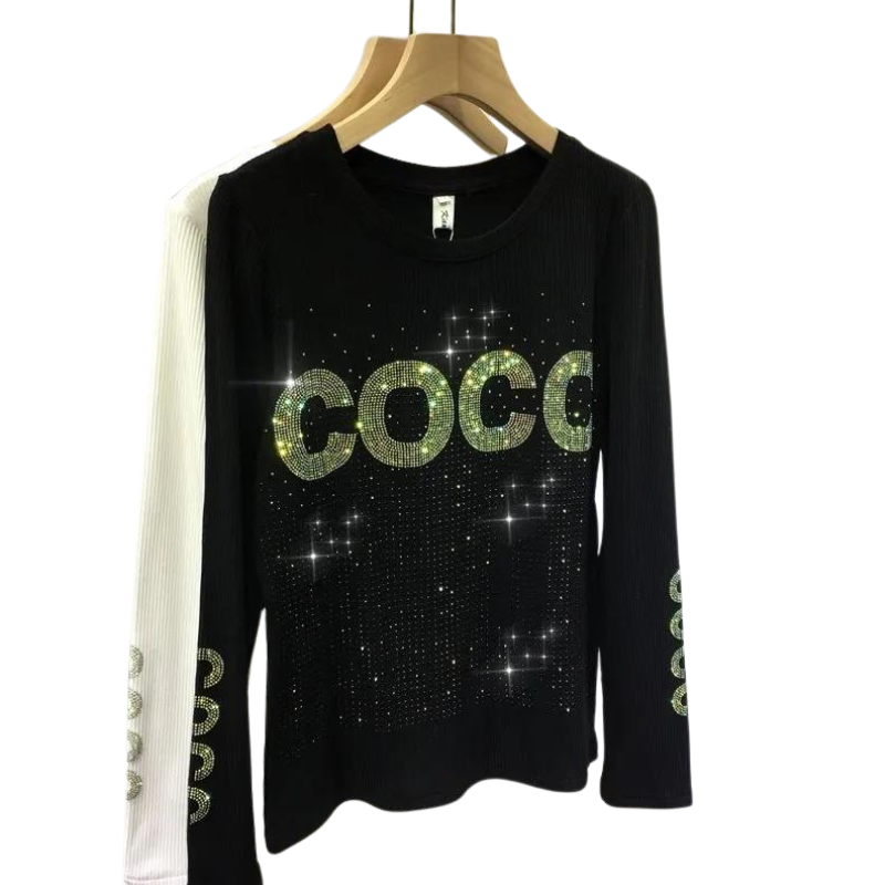 Pull Strass Coco Blanc