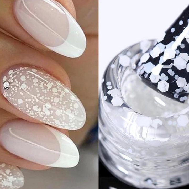 Gel à Ongles Pailleté Blanc paillette