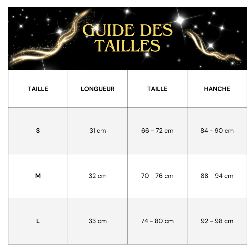 Tableau Tailles Jupe Argentée