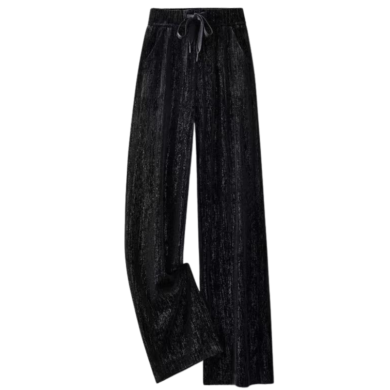 Pantalon Paillette Velours Femme noir
