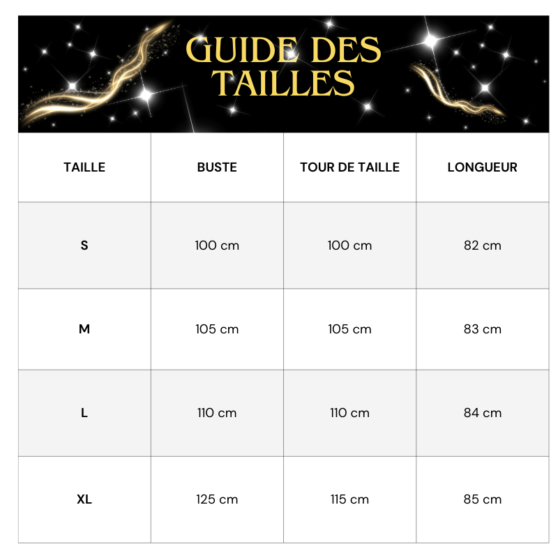 Tableau Tailles Robe Courte à Paillettes Plissée