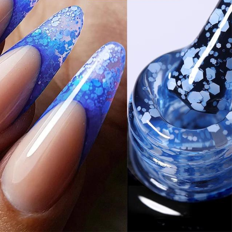 Gel à Ongles Pailleté Bleu paillette