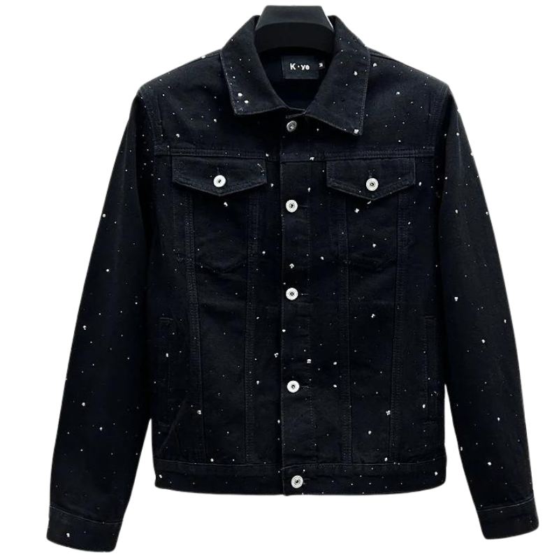 Veste Noir Jean Strass Homme