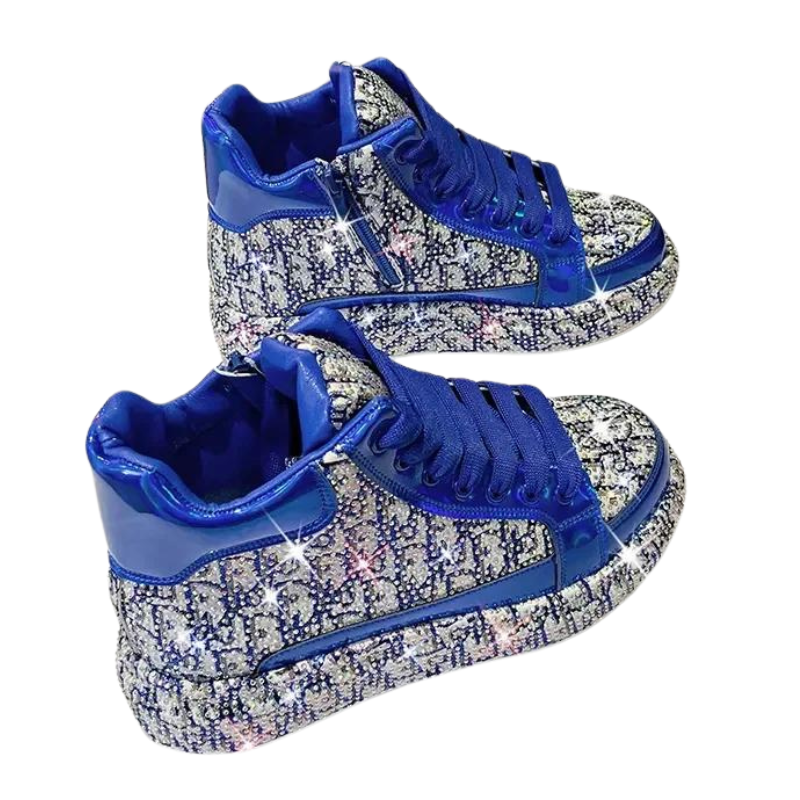 Chaussures Montantes Strass Femme bleue