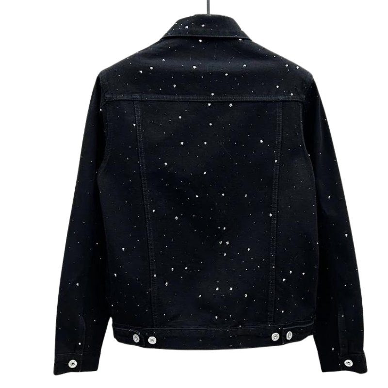 Veste Noir Jean Strass Homme