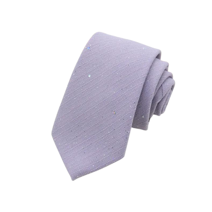 Cravate Paillette en Lin violet