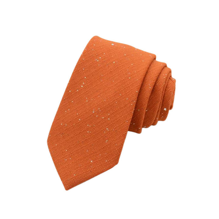 Cravate Paillette en Lin orange