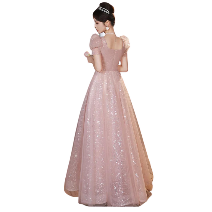 Robe Bal Rose à Paillette Tulle