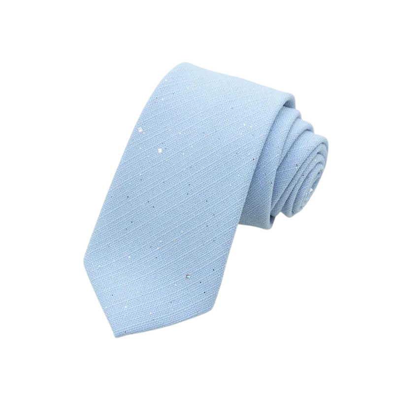 Cravate Paillette en Lin bleu