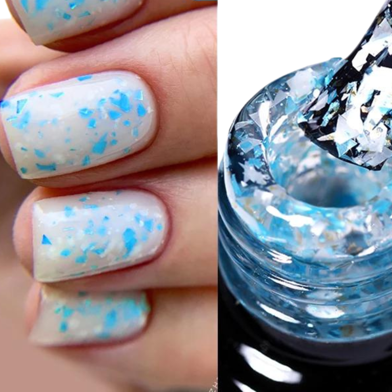 Gel à Ongles Pailleté Bleu paillette