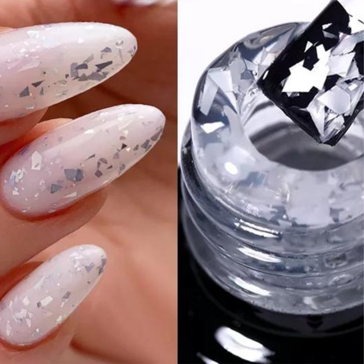 Gel à Ongles Pailleté Argenté paillette