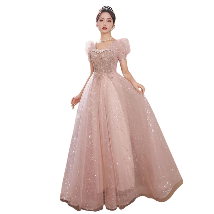 Robe Bal Rose à Paillette Tulle