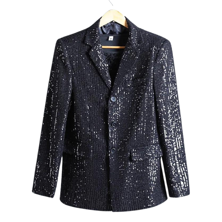 Veste Noir Blazer Homme Pailleté