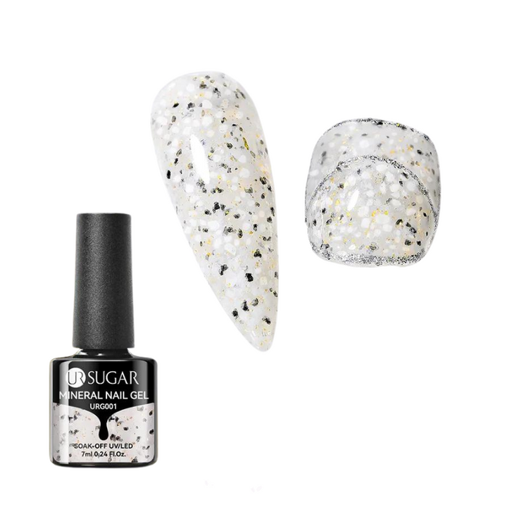 Gel à Ongles Pailleté Blanc minéral