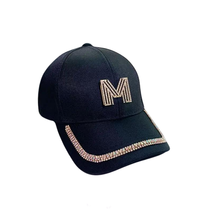 Casquette Lettre Strass Noir M