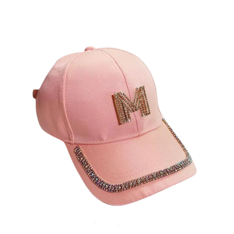 Casquette Lettre Strass Rose M