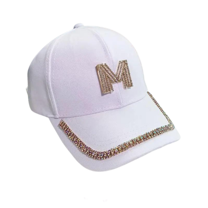 Casquette Lettre Strass Blanc M