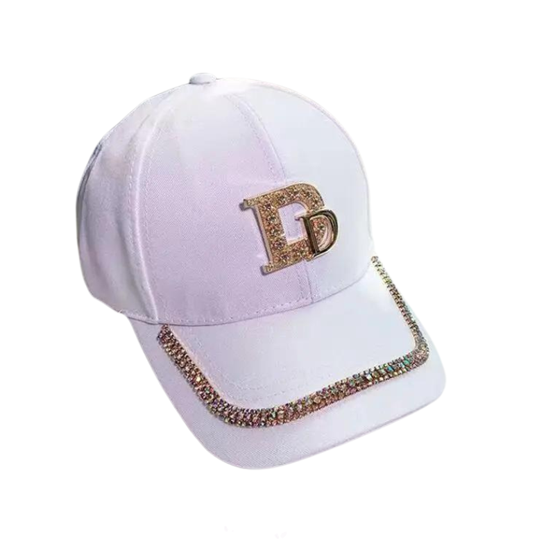 Casquette Lettre Strass Blanc D