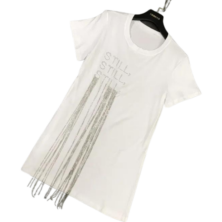  T Shirt Blanc Strass