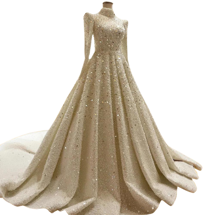 Robe de Mariée Princesse Paillette Avec Traine