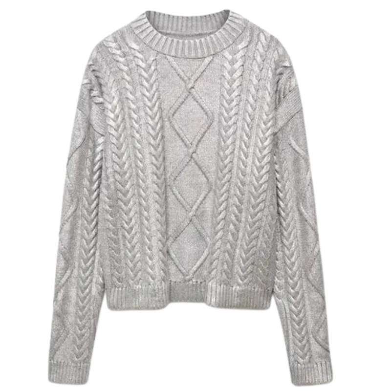 Pull Paillette Gris Femme