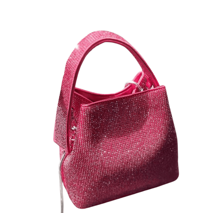 Sac Paillette Strass Rose