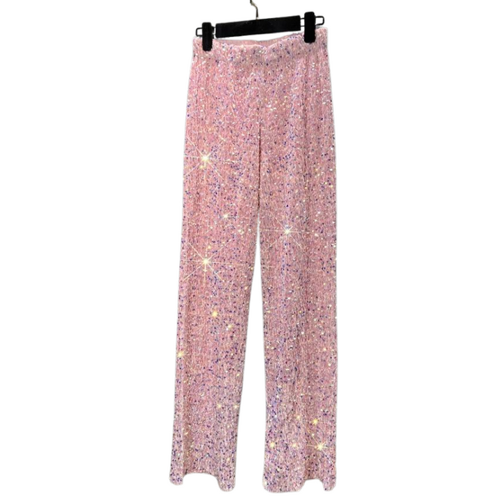 Pantalon Pailleté Femme rose