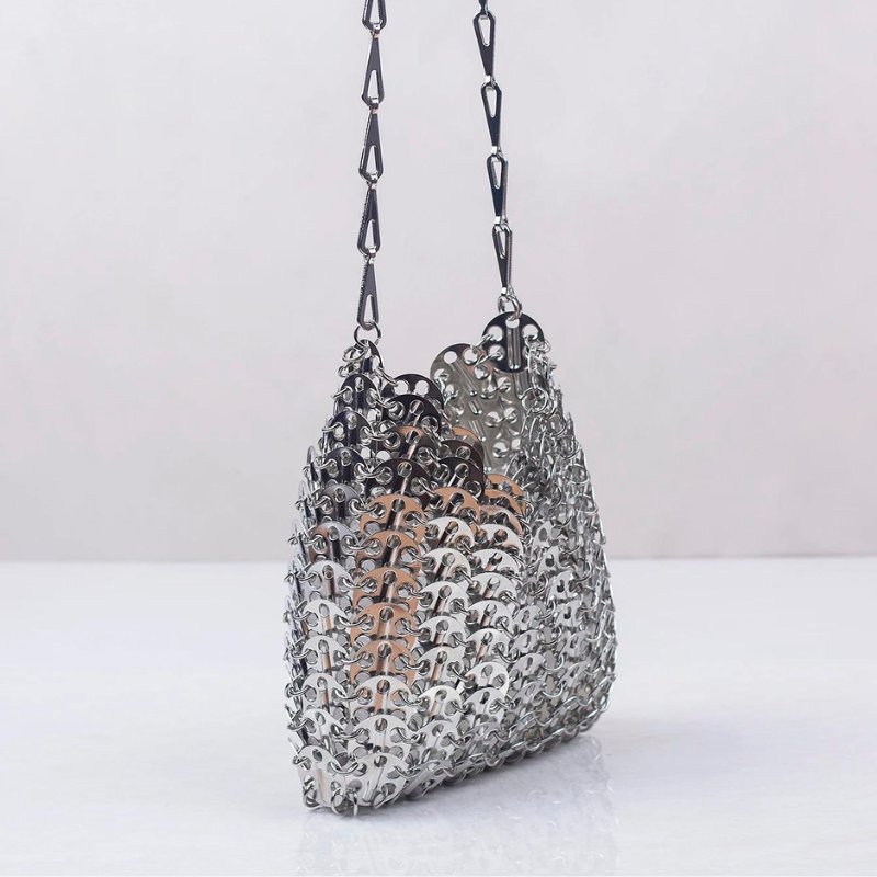 Sac Métal Sequin Argenté