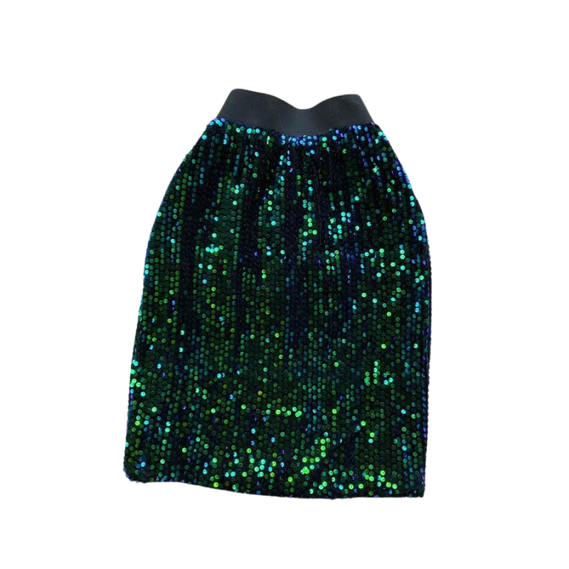 Jupe Vert Sequin Elastique