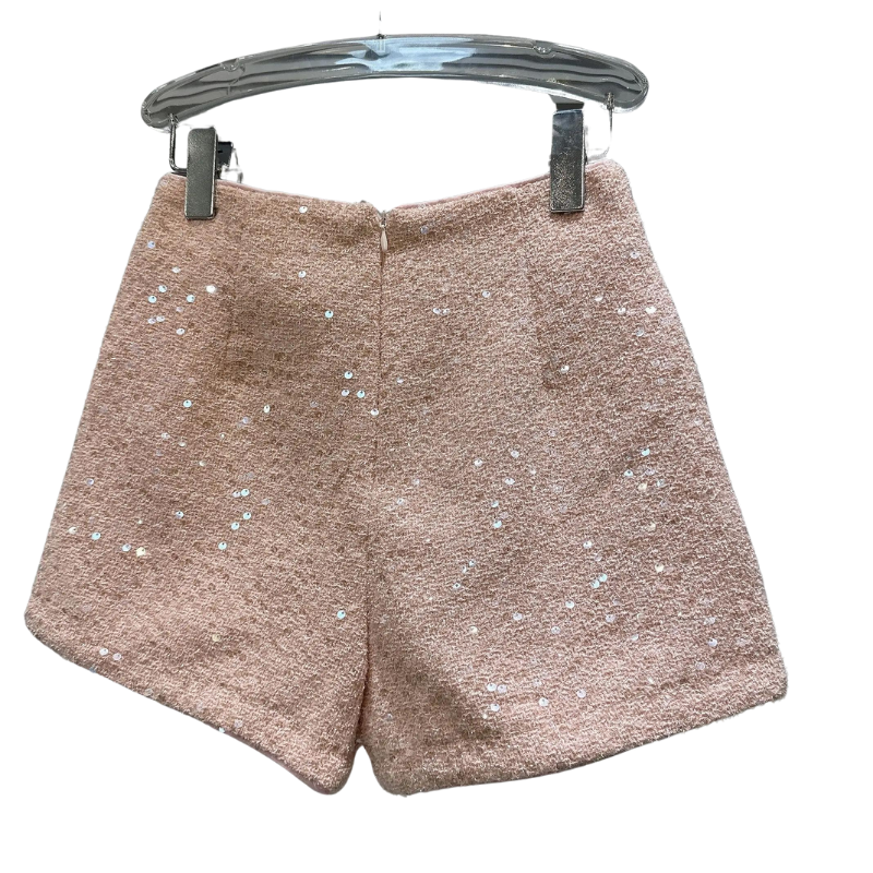 Short Rose Paillette Laine Femme