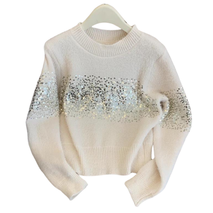 Pull Pailleté en Laine Femme blanc