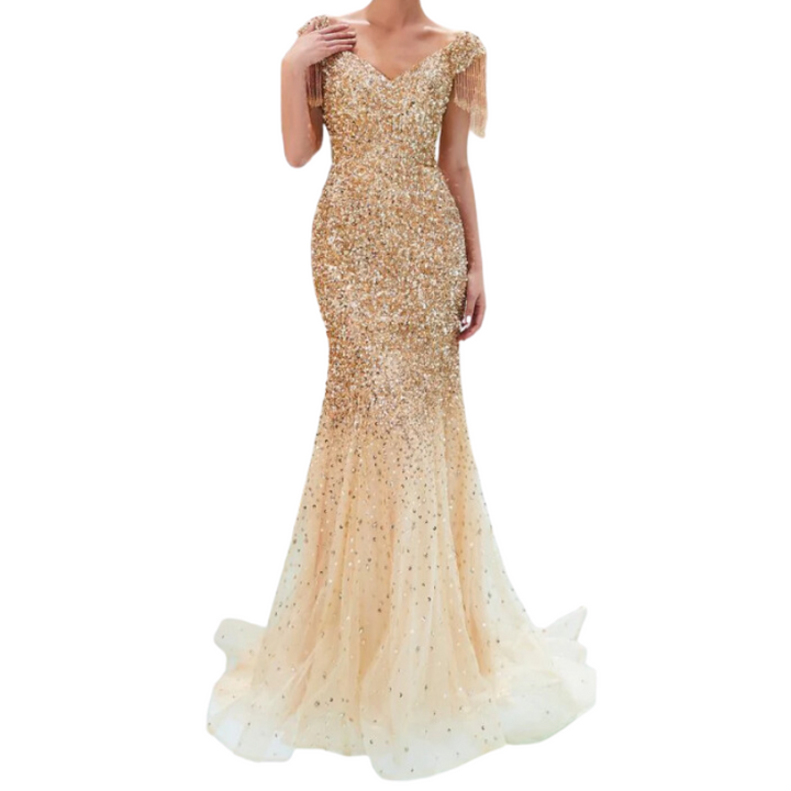 Robe Sequin Or