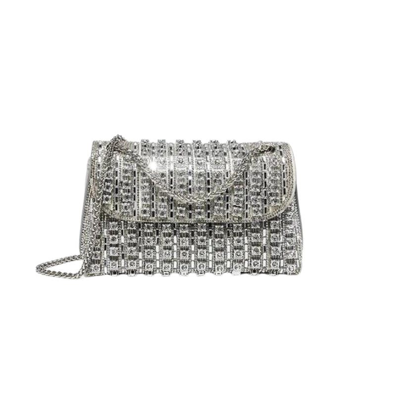 Sac Strass Rectangle argent