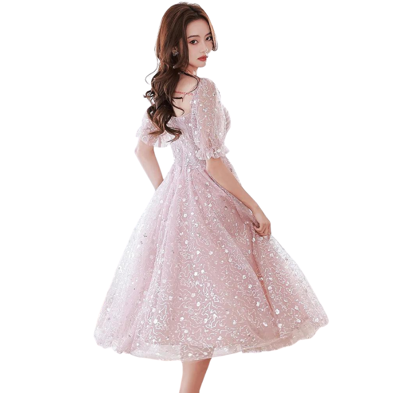 Robe Rose à Paillette Tulle