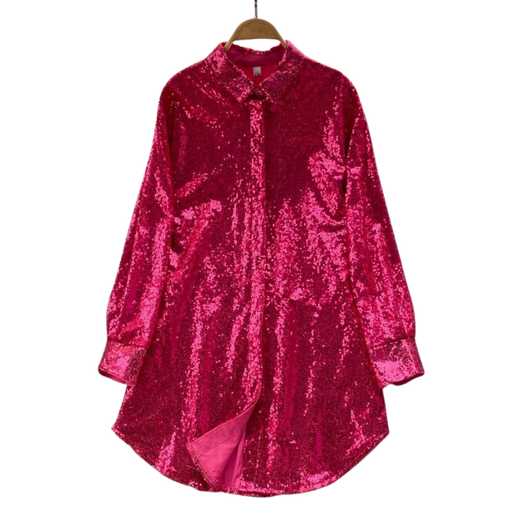 Chemise Fushia Femme Avec Paillette