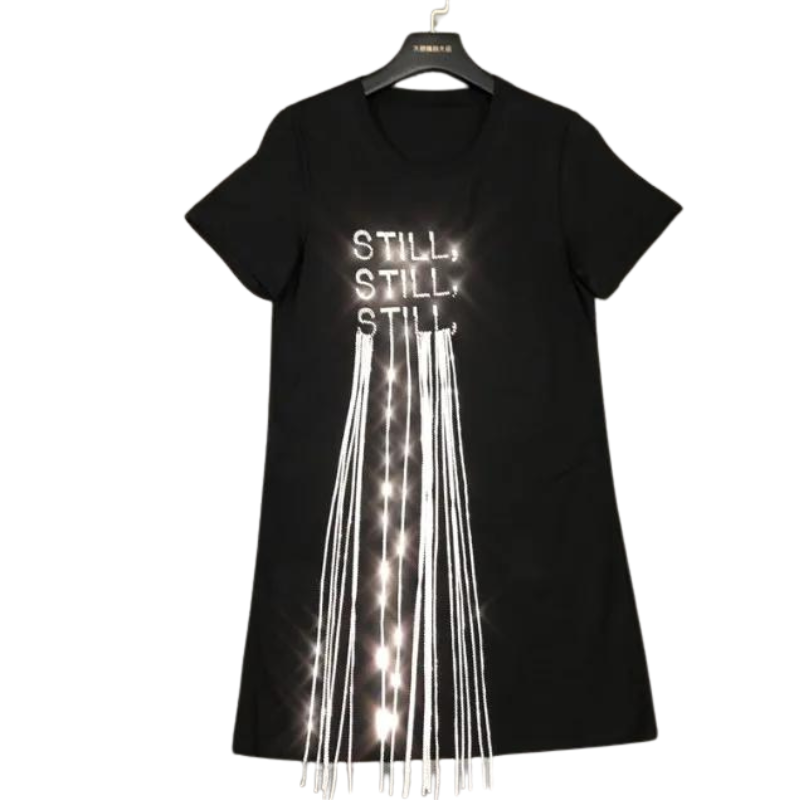  T Shirt Noir Strass