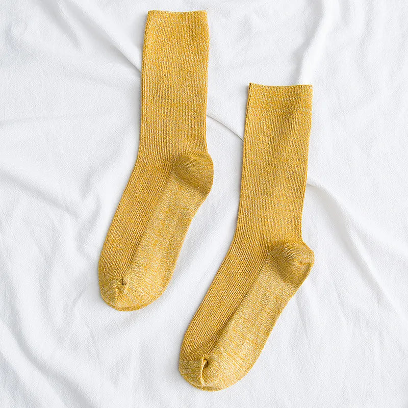 Chaussettes Jaune Paillettes Femme