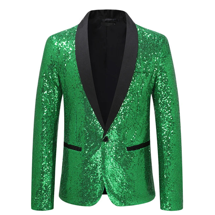 Veste Costume Paillette Homme vert