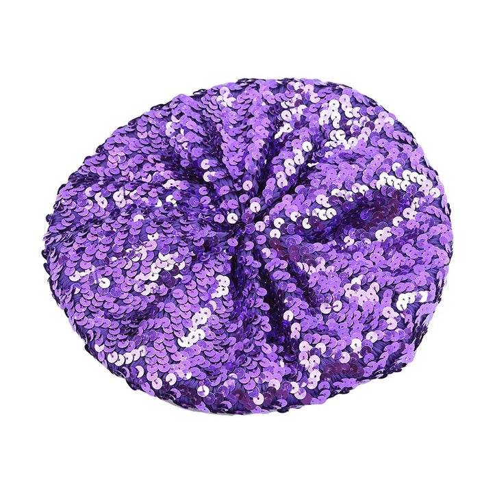 Béret Rond Paillette Violet