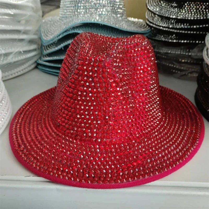 Chapeau Strass Rouge strass