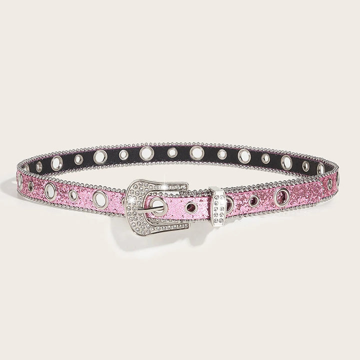 Ceinture Paillette Strass rose