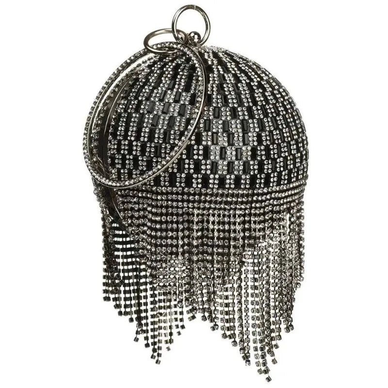 Sac Boule Strass Noir strass